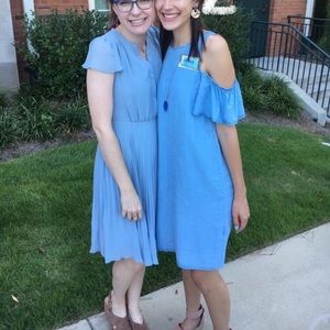 Blue Denim Dress (on the right of cover photo)